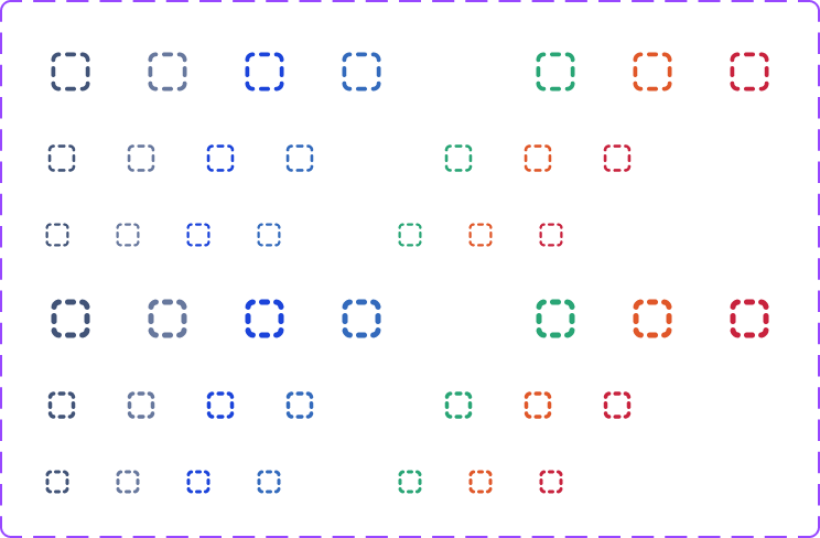 Figma contact sheet: all 48 variants of the Icon component set, laid out in the design library's own grid.