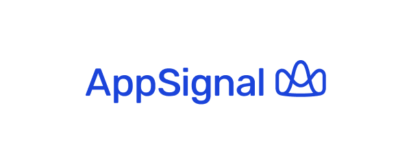 The azure AppSignal logo on a plain white background.