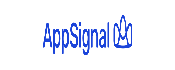 The azure AppSignal logo squeezed horizontally, with narrow, tall letters and a narrow mark.